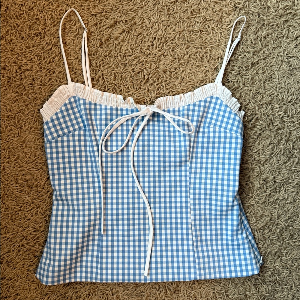 Zara Blue Gingham Women's Top